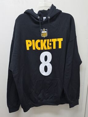 Pittsburgh Steelers Black Hoodie with Yellow PICKETT and White 8 - Men Size 2XL